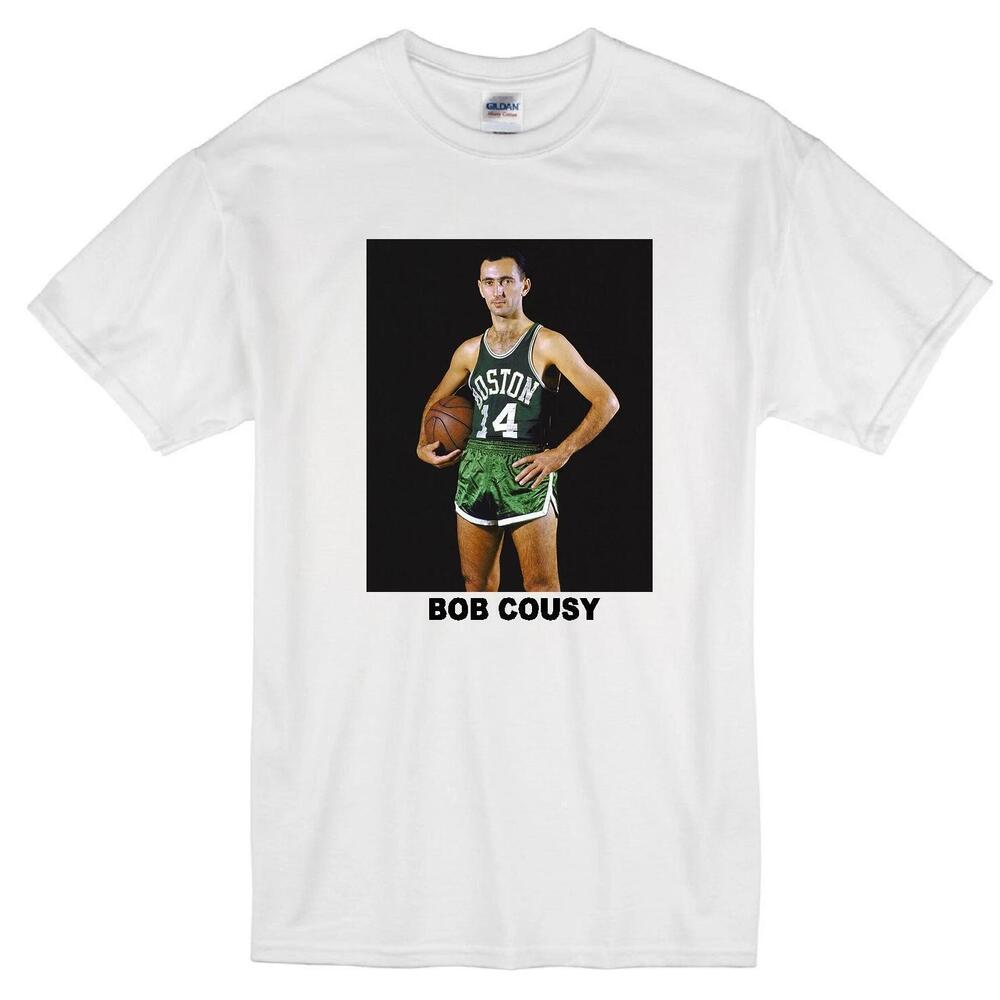 Bob Cousy Boston Celtics Basketball Legend Retro Guard White T-Shirt Jersey